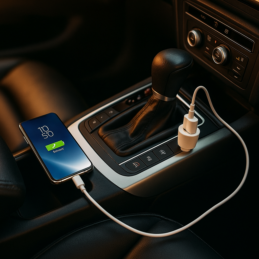 Esoulk 12W 2.4A Dual USB Travel Car Charger With 5FT Type-C Charging Cable