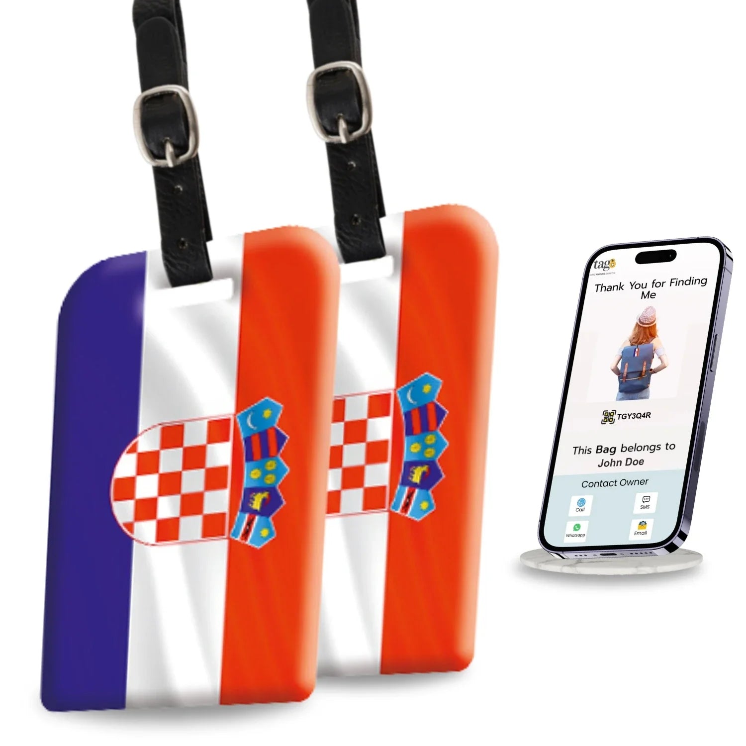 Smart Bag Security Tag -  Croatia Flag [Pack 2]-0