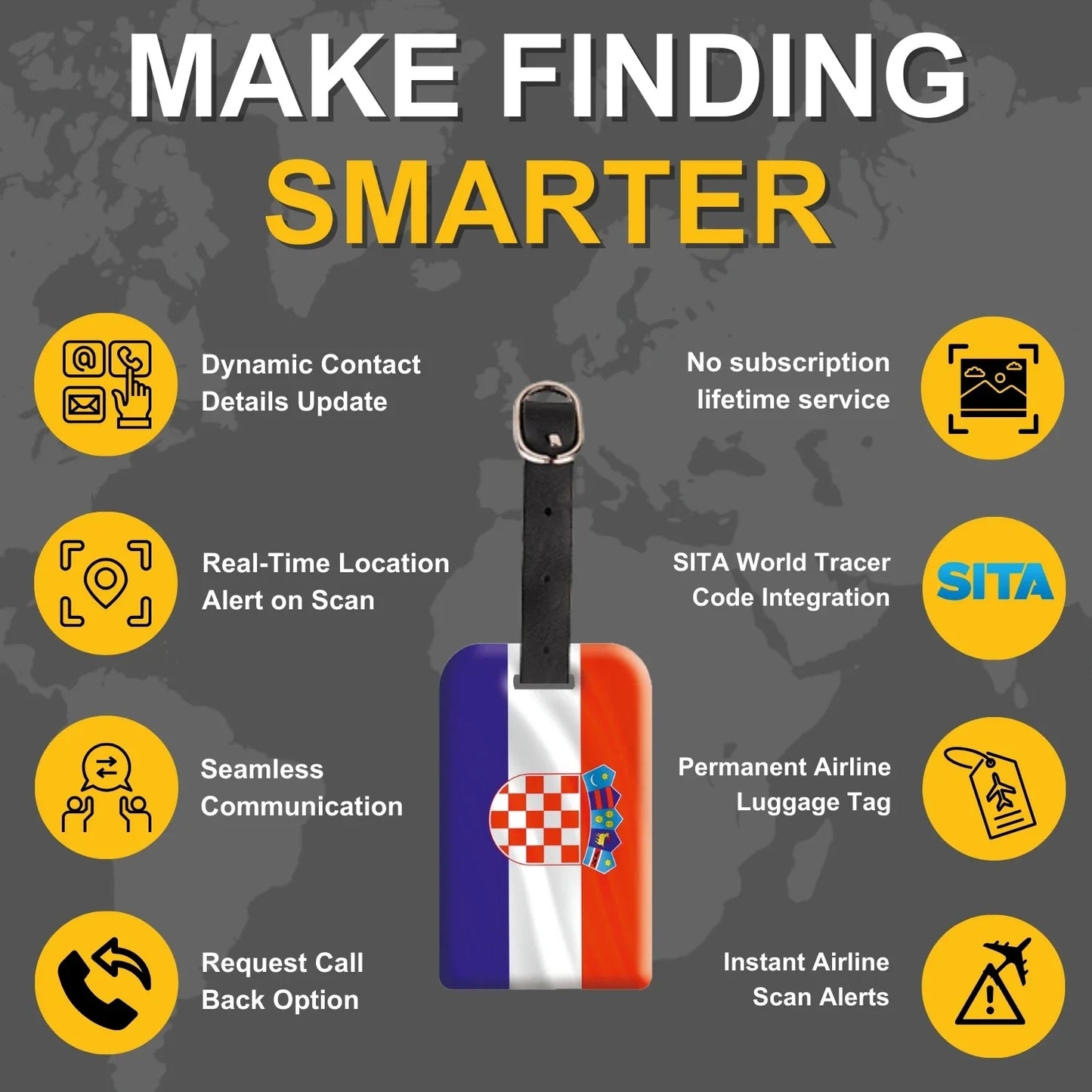 Smart Bag Security Tag -  Croatia Flag [Pack 2]-3