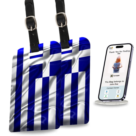 Smart Bag Security Tag - Greece Flag [Pack 2]-0