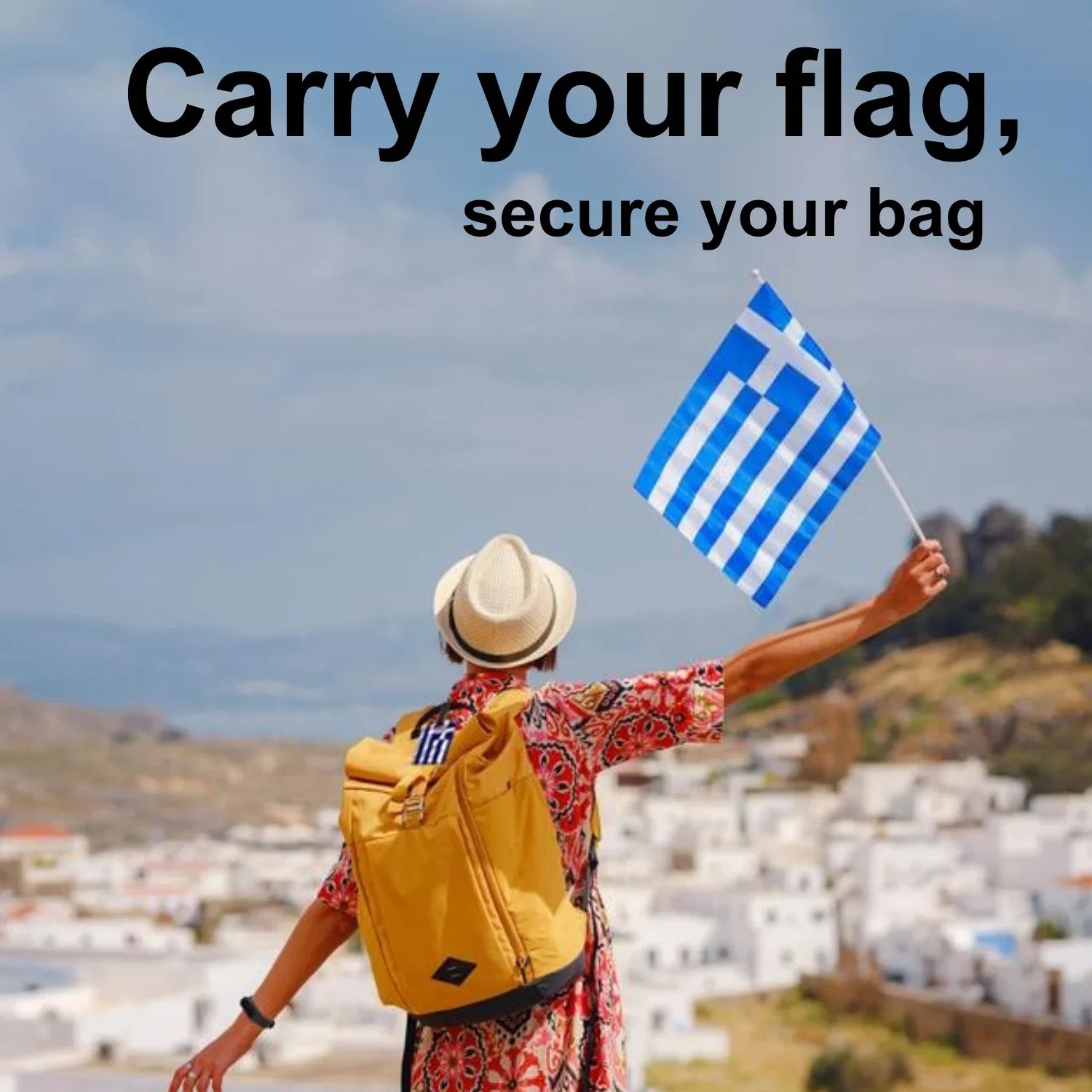 Smart Bag Security Tag - Greece Flag [Pack 2]-2