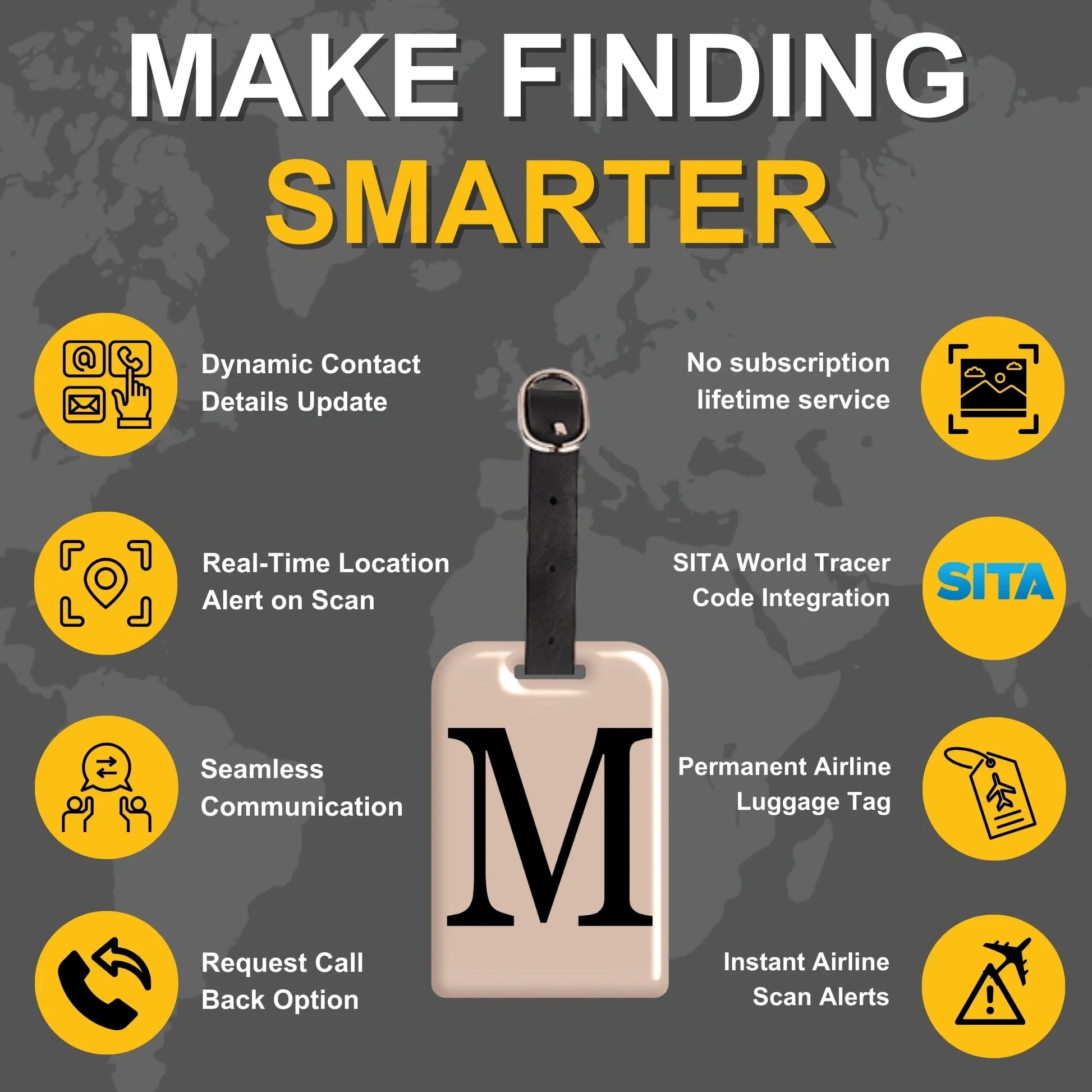 Initials Bag tag M  [pack 2]-3