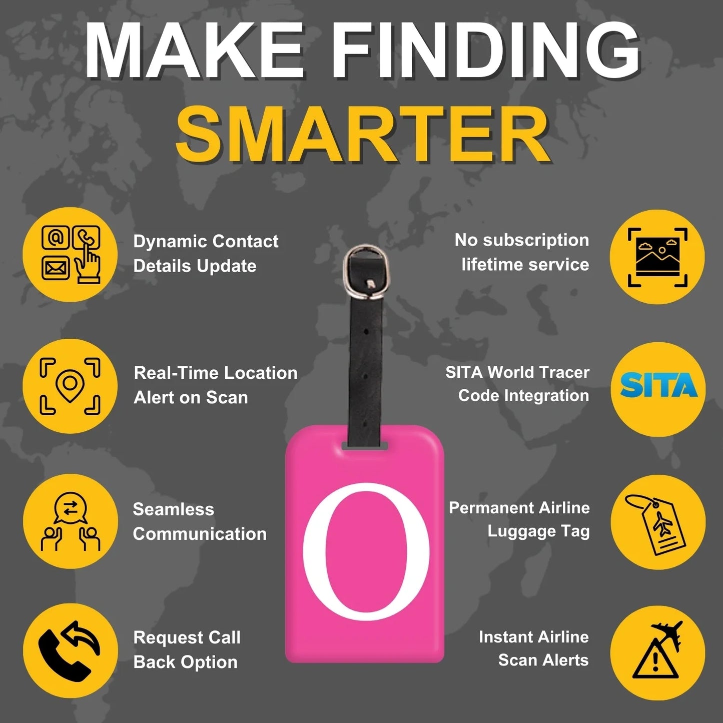 Initials Bag tag O [pack 2]-3