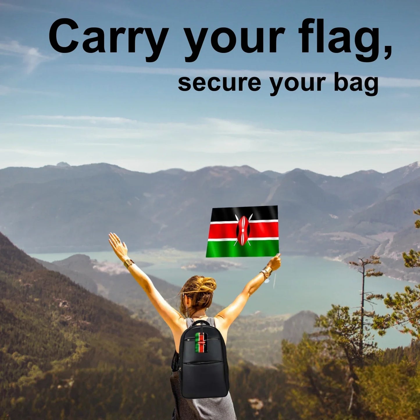 Smart Bag Security Tag - Kenya Flag [Pack 2]-2