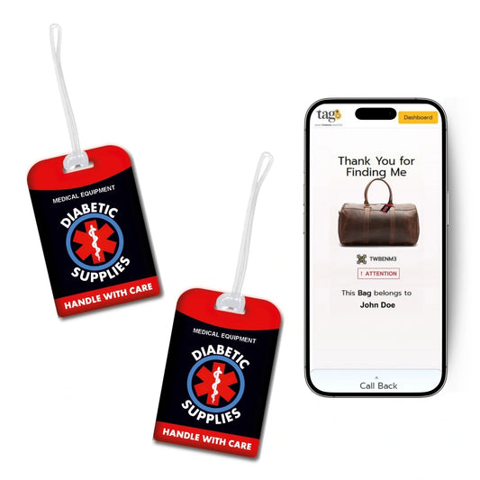 Diabetic Equipment Tag Red Color [Pack 2]-0