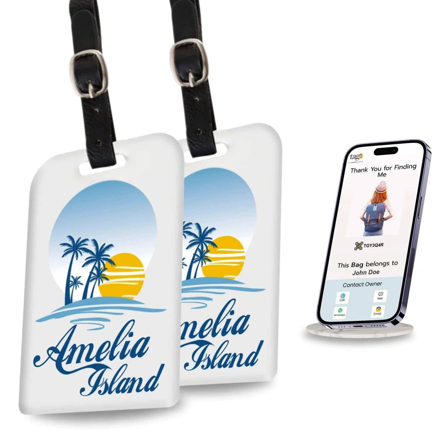 Smart Bag Security Tag - Amelia Island FL [Pack 2]-0