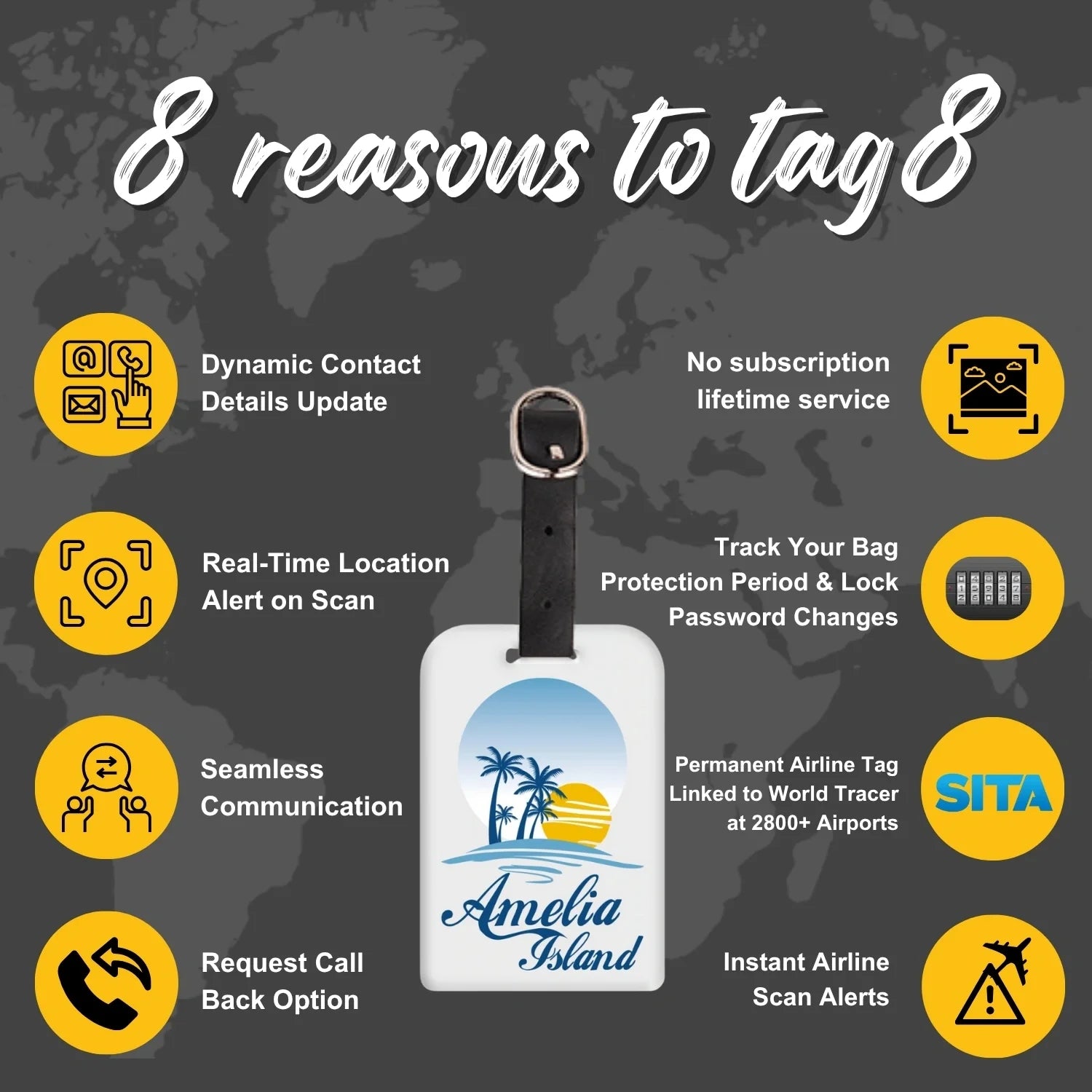 Smart Bag Security Tag - Amelia Island FL [Pack 2]-3