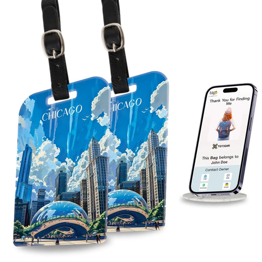 Smart Bag Security Tag - Chicago [Pack 2]-0