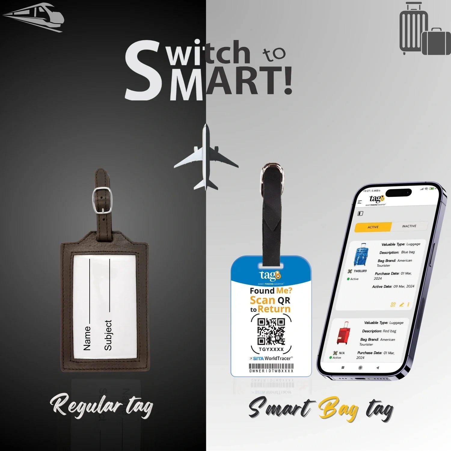 Smart Bag Security Tag - Chicago [Pack 2]-1