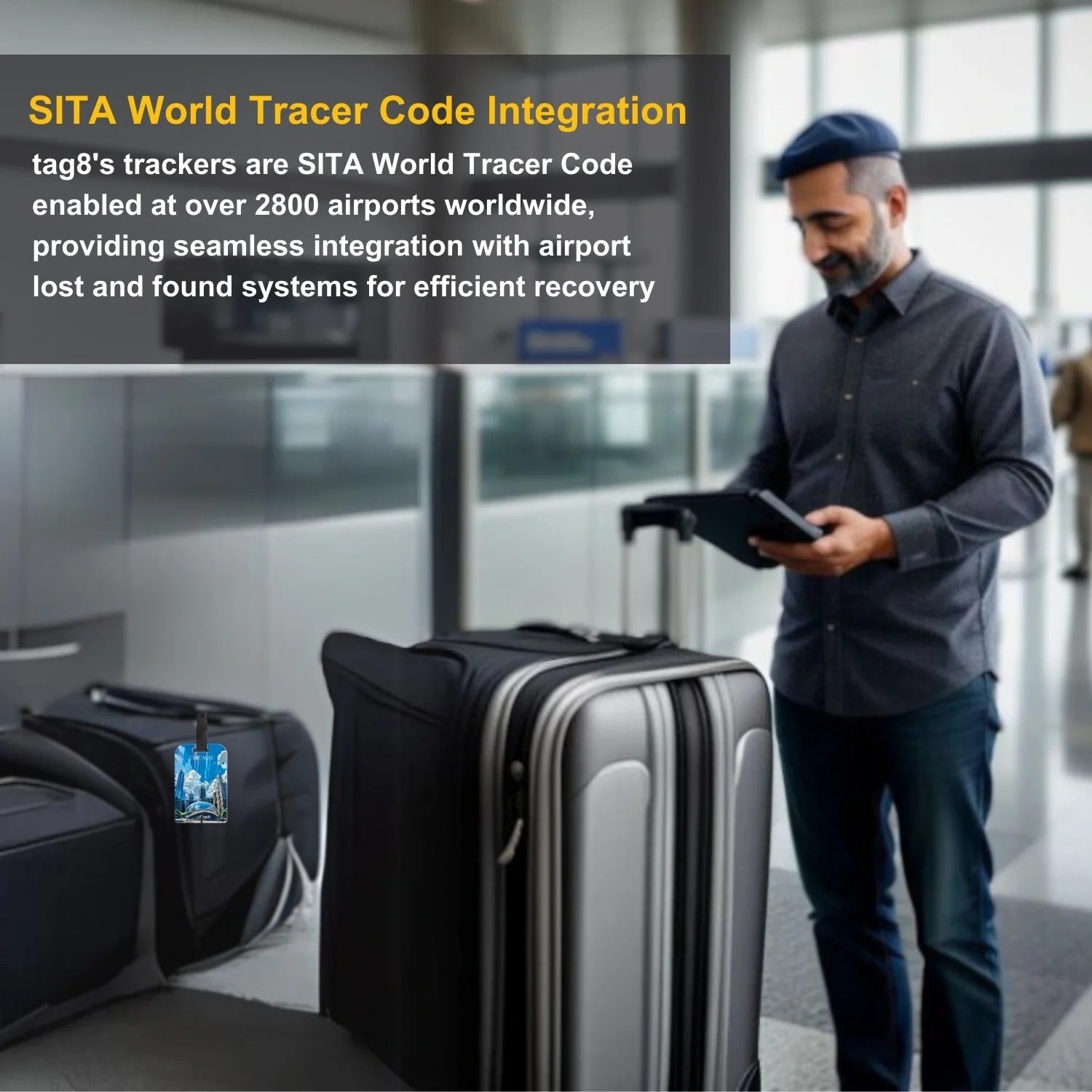 Smart Bag Security Tag - Chicago [Pack 2]-4