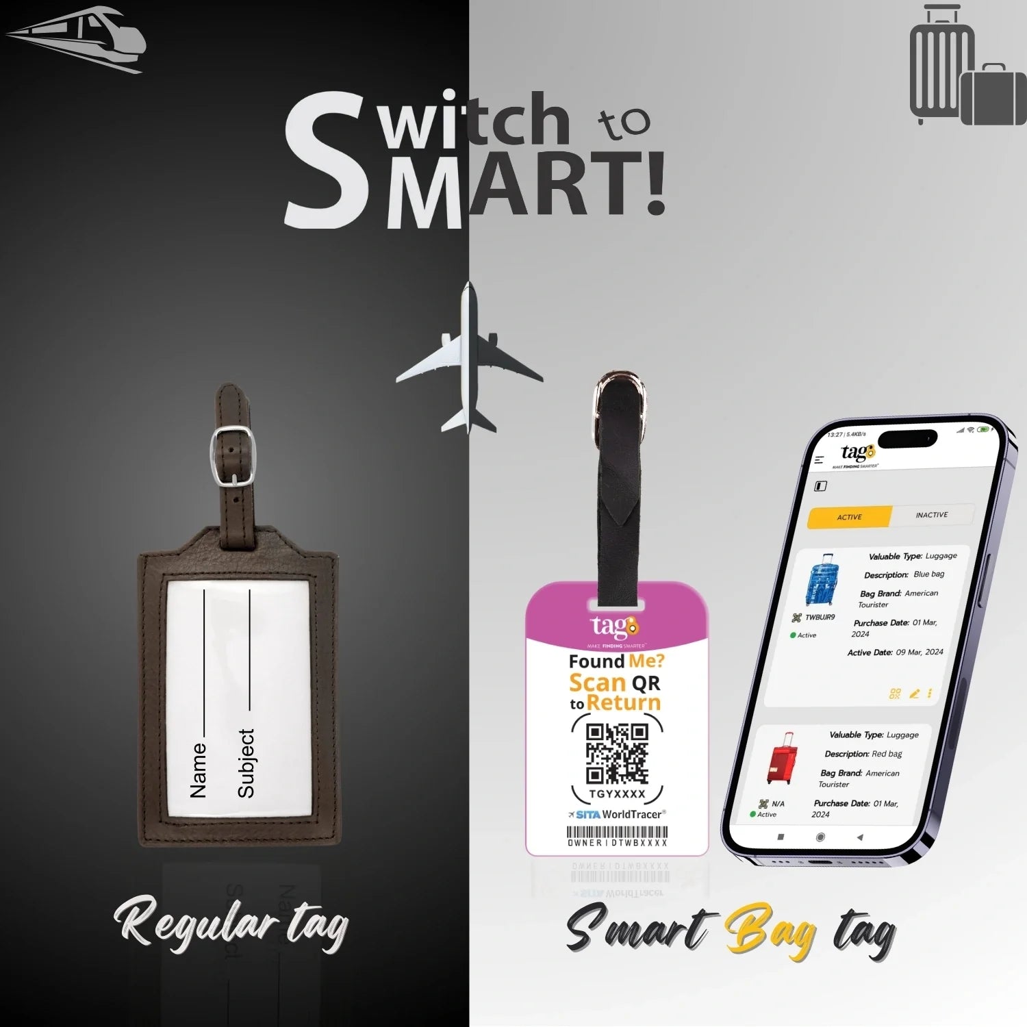 Smart Bag Security Tag - Las Vegas [Pack 2]-1