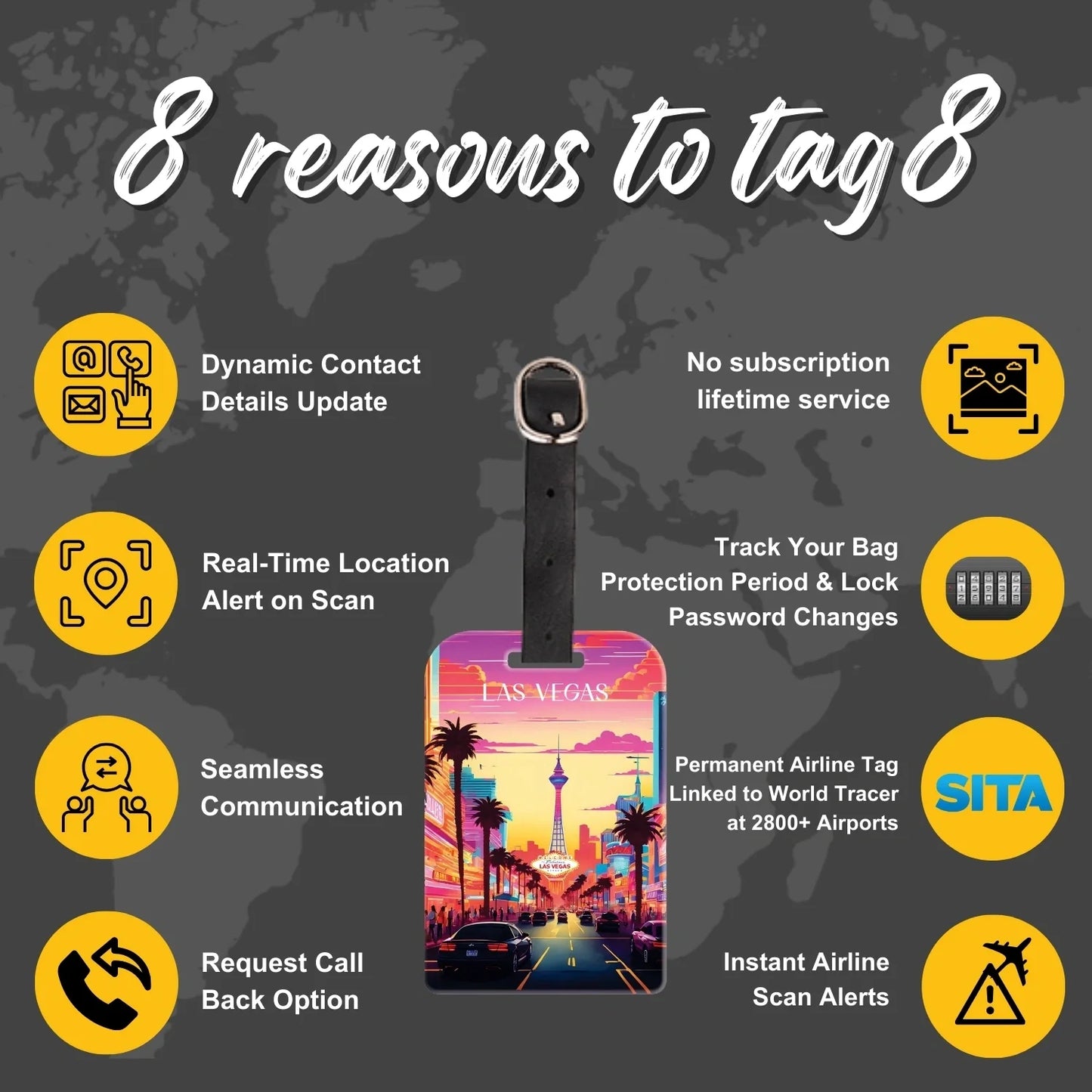Smart Bag Security Tag - Las Vegas [Pack 2]-3