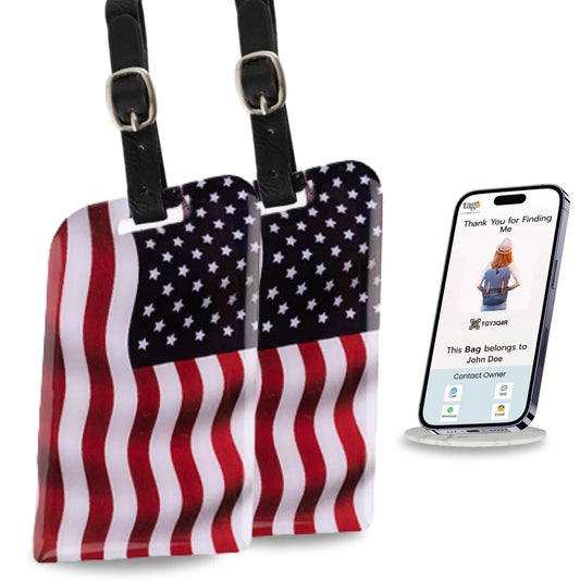 Smart Bag Security Tag - USA Flag [Pack 2]-0