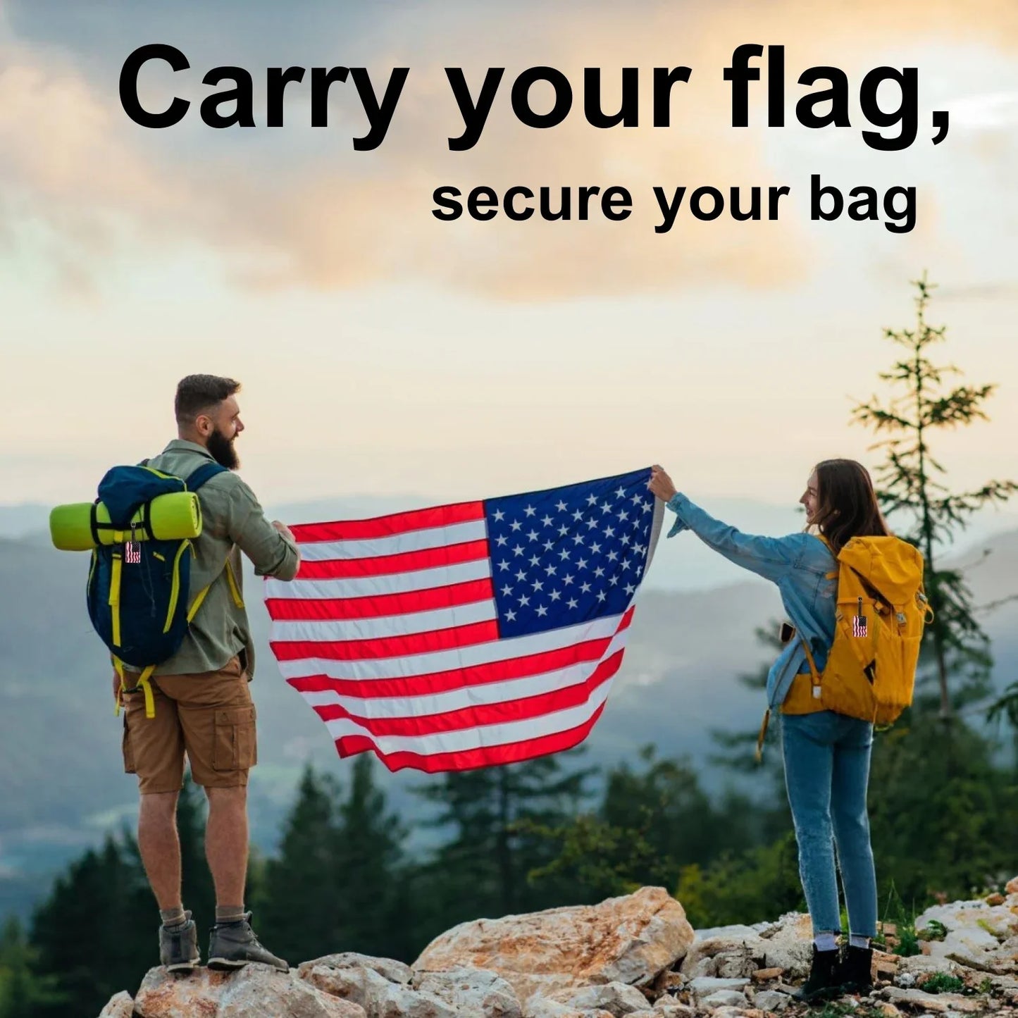 Smart Bag Security Tag - USA Flag [Pack 2]-2