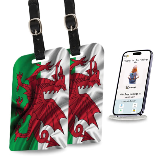 Smart Bag Security Tag - Wales Flag [Pack 2]-0